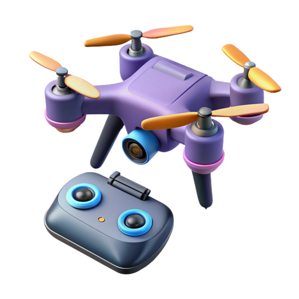 wonderful modern Drone with camera and remote control detailed png