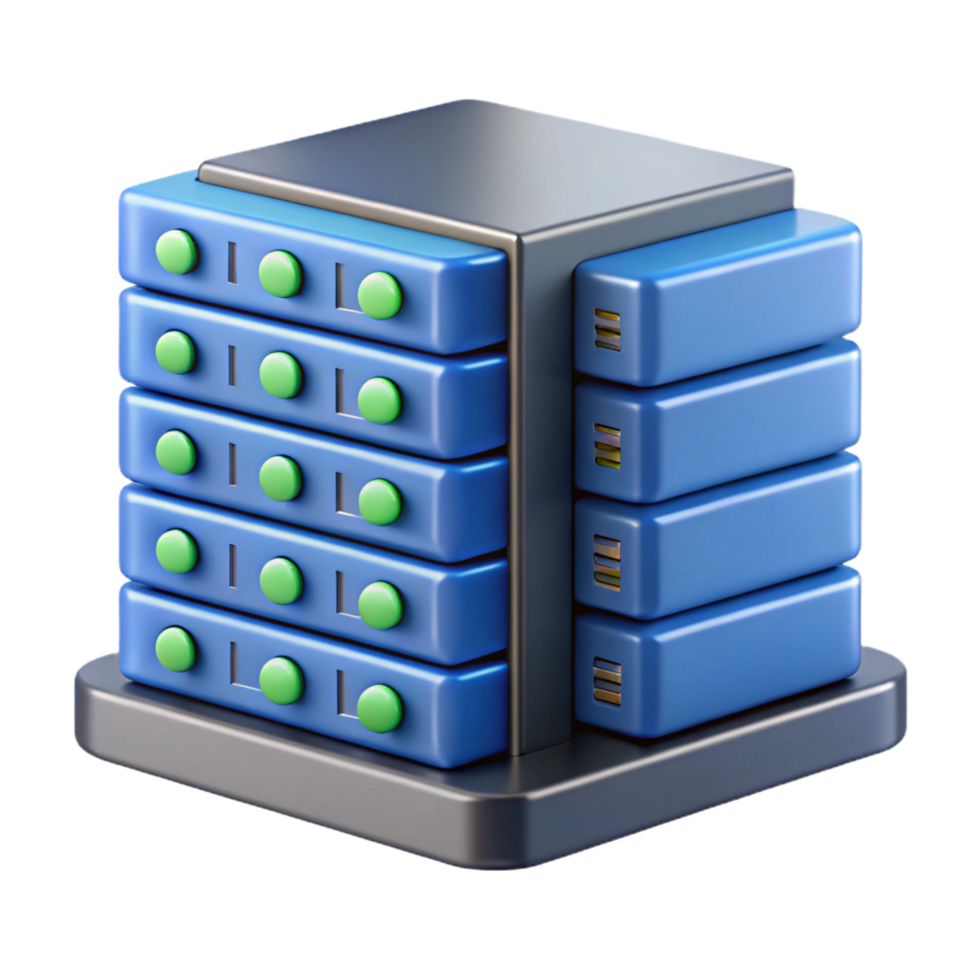impressive artistic Server rack with multiple hard drives premium png