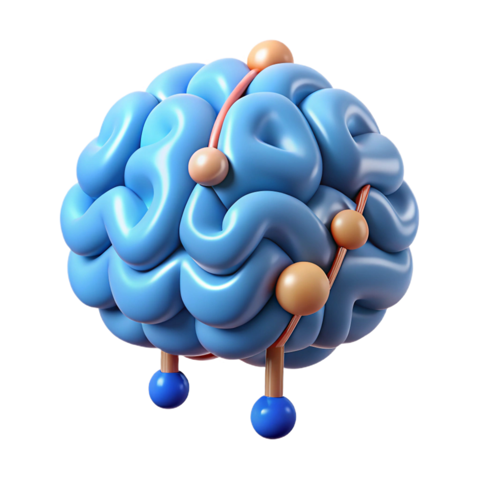 dramatic abstract Artificial intelligence brain icon exclusive png