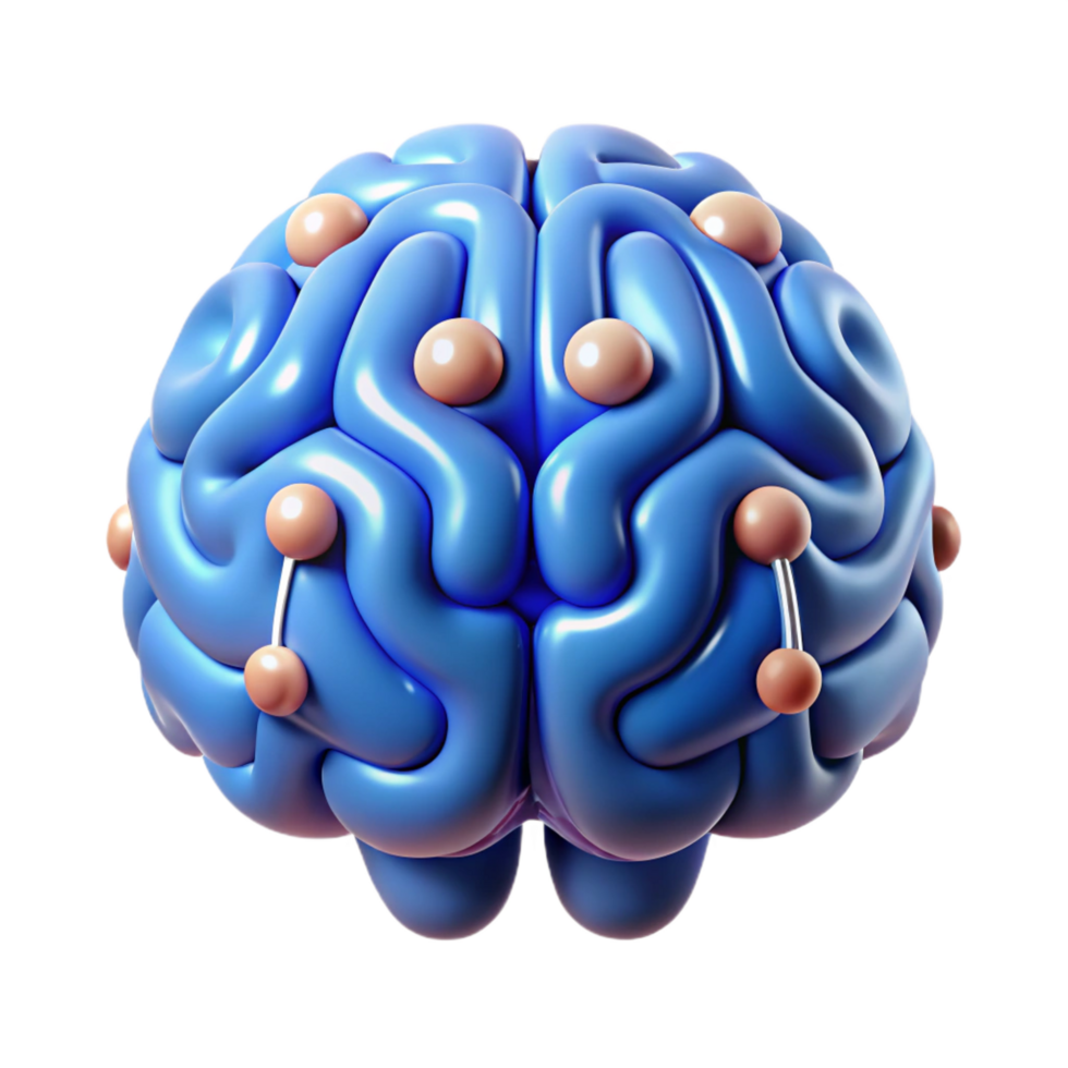 serene minimalist Artificial intelligence brain icon high resolution png