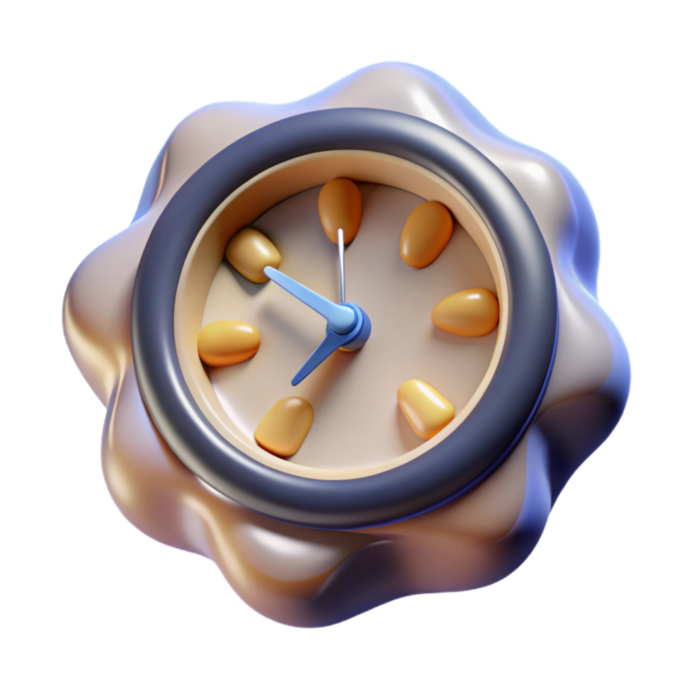 dramatic contemporary A clock face, abstract and distorted, time concept high resolution png