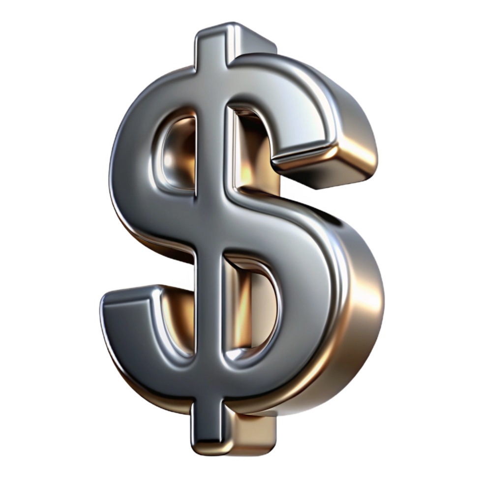 serene minimalist A dollar sign, abstract and metallic original png