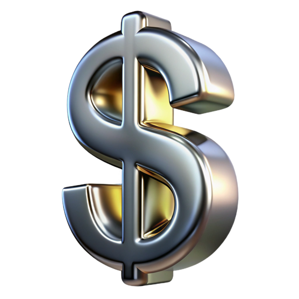 serene vintage A dollar sign, abstract and metallic authentic png