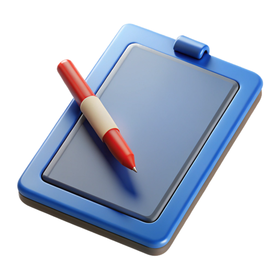 serene vintage Tablet computer with stylus, 4K png