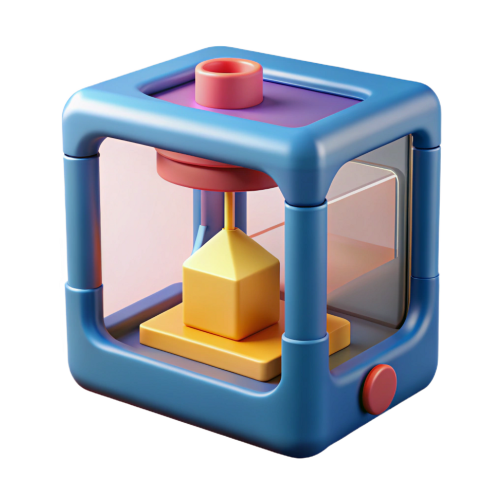 magnificent creative 3D printer creating an object, high quality png