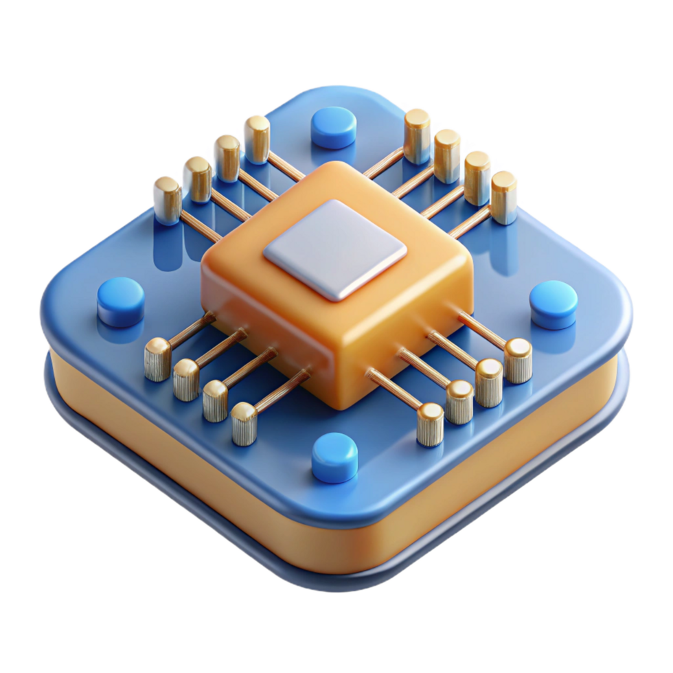 impressive modern Circuit board with microchips, high quality png