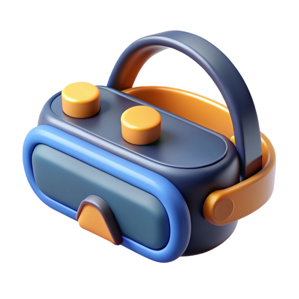impressive minimalist VR headset with user interface, authentic png