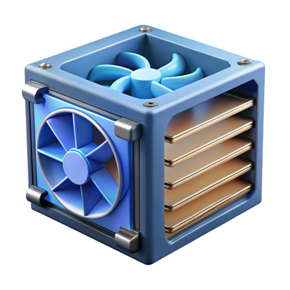 beautiful artistic Server rack cooling fan, high resolution png