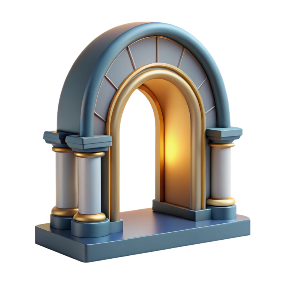 wonderful modern Art Deco doorway arch, professional png