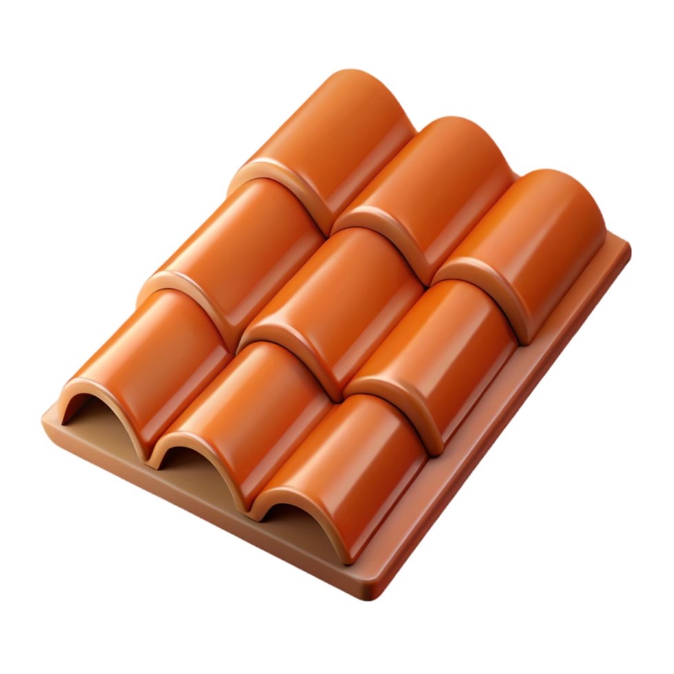 impressive artistic Terracotta roof tile, high resolution png