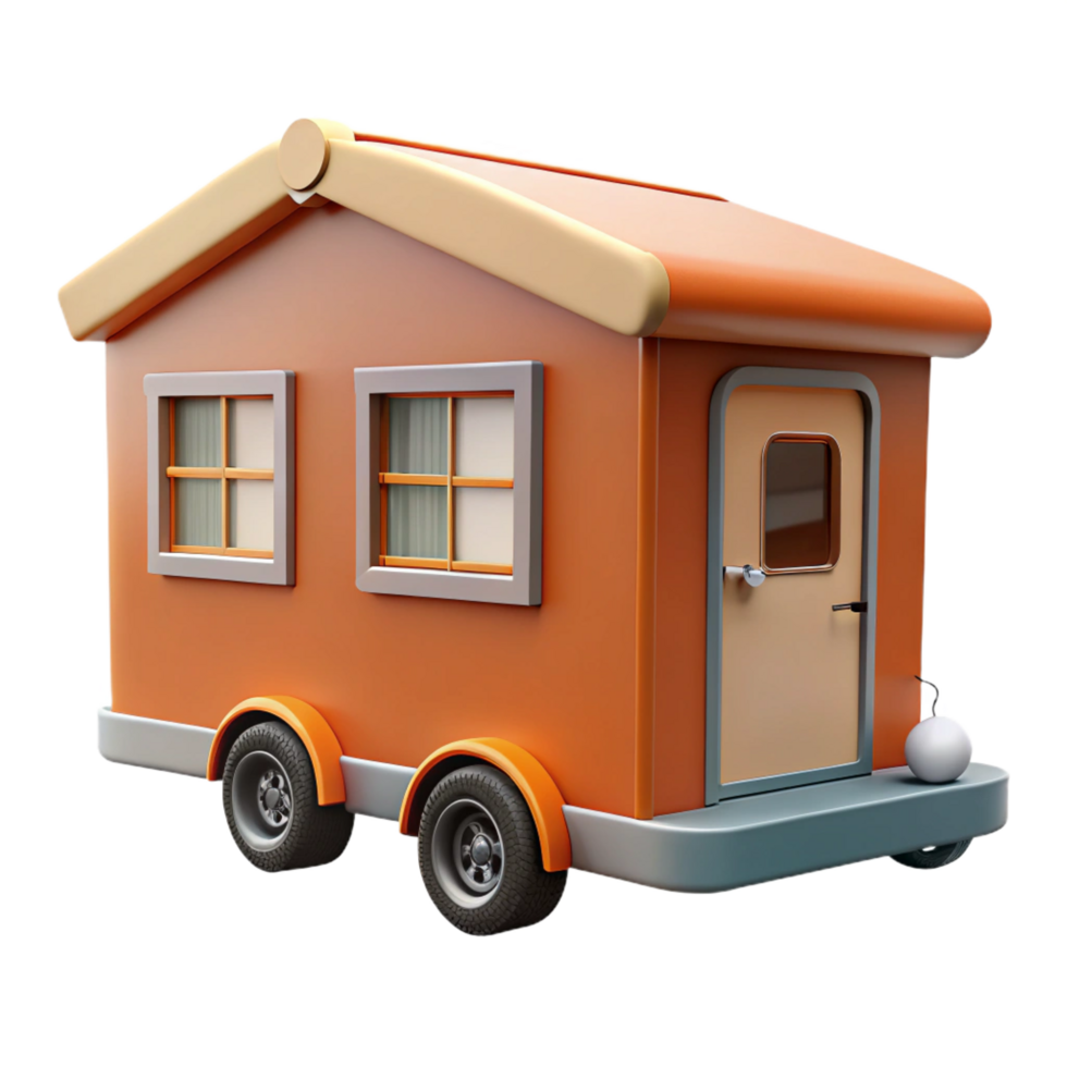 wonderful abstract Tiny house on wheels, authentic png