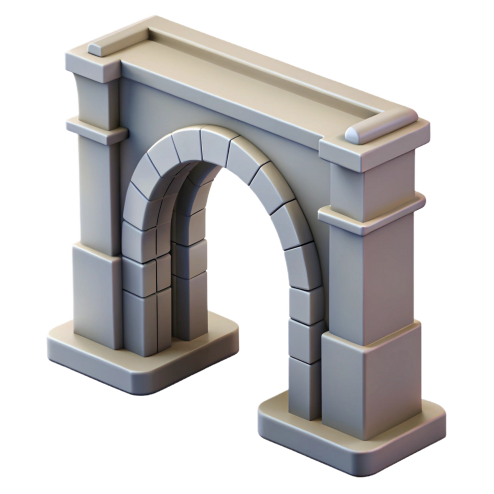 dramatic rustic Arch bridge keystone detail, high resolution png