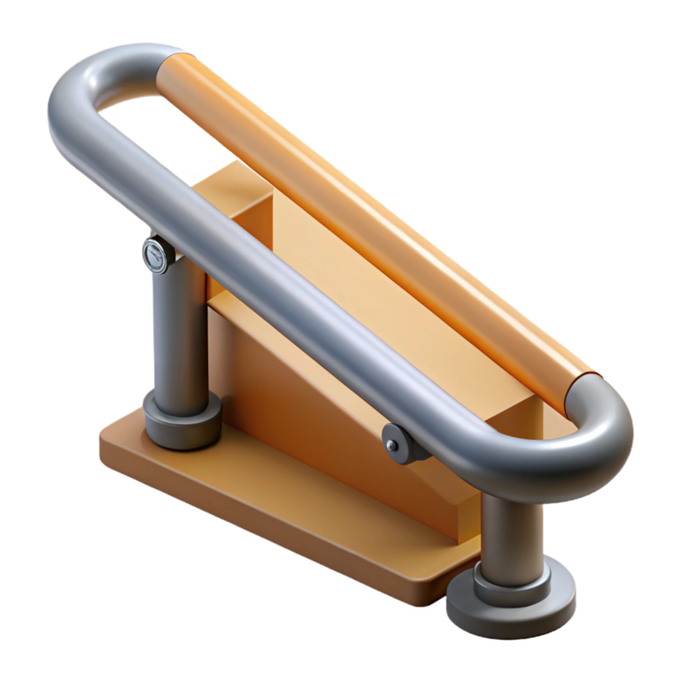 elegant minimalist Staircase handrail bracket, detailed png