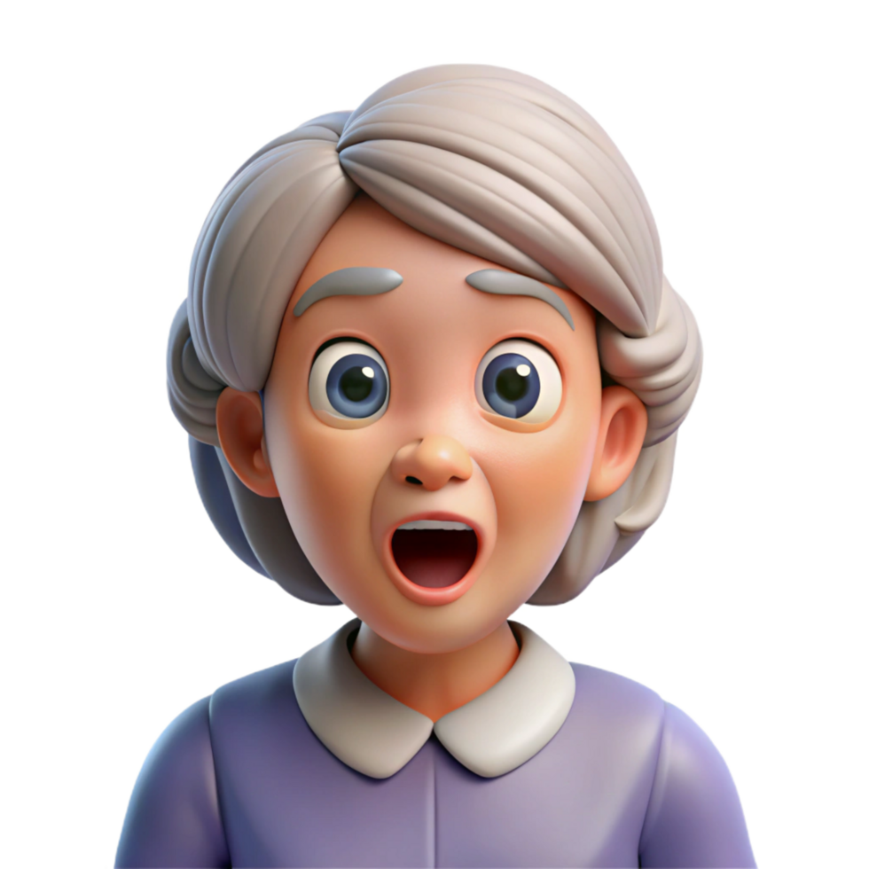 vibrant traditional Surprised elderly woman with raised eyebrows high quality png