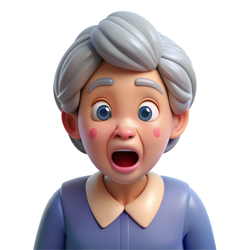 dramatic creative Surprised elderly woman with raised eyebrows exclusive png