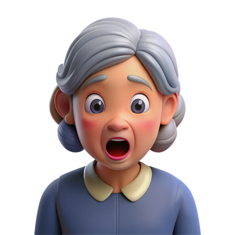 beautiful modern Surprised elderly woman with raised eyebrows high quality png