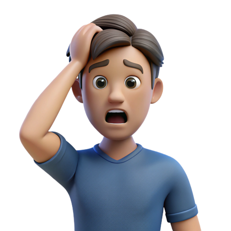 serene minimalist Disappointed young man shaking his head high resolution png