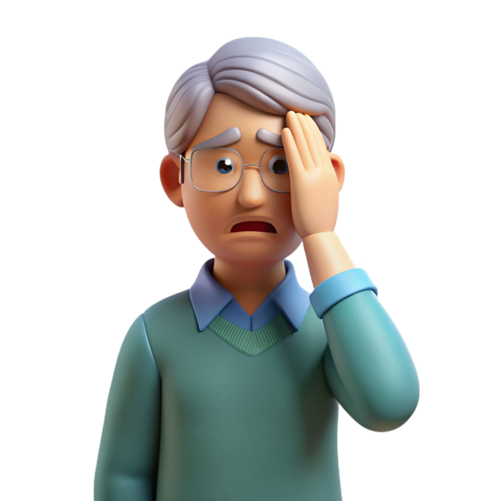 elegant traditional Tired senior man rubbing his eyes premium png