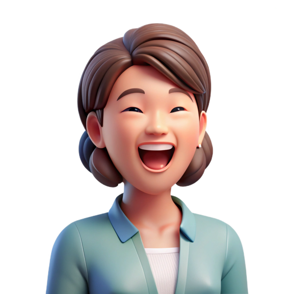 dramatic abstract Joyful young woman laughing professional png