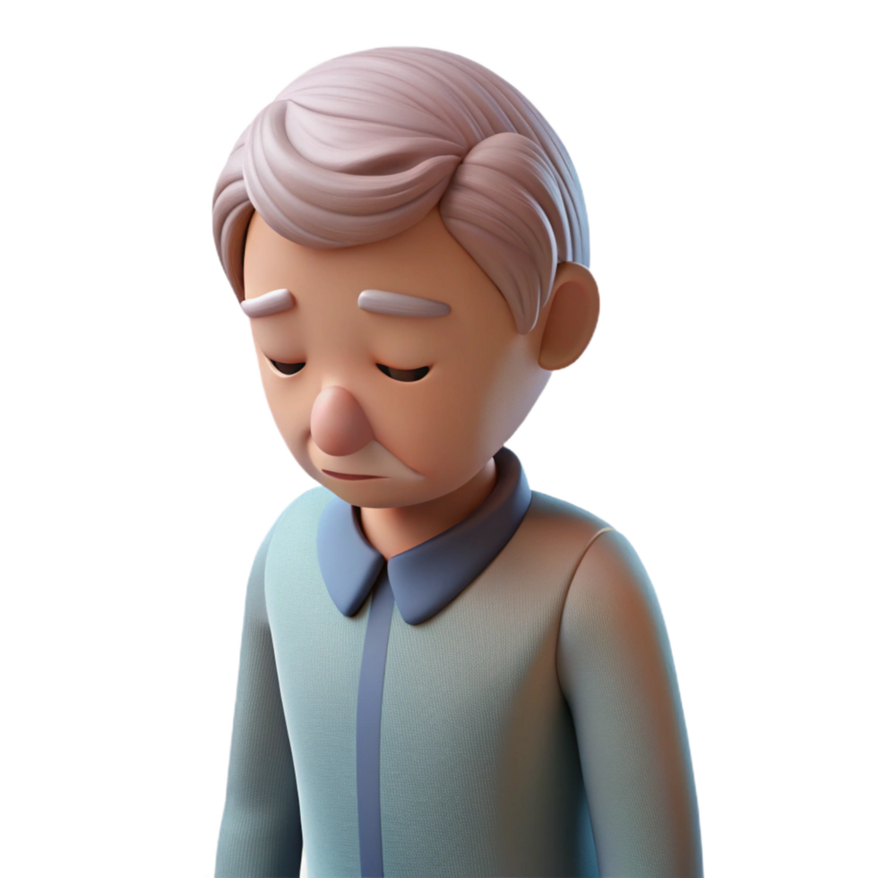 wonderful abstract Lonely senior man looking down high quality png