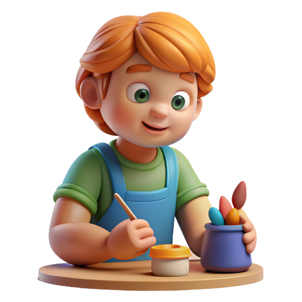 impressive artistic Artistic child sculpting with clay genuine png