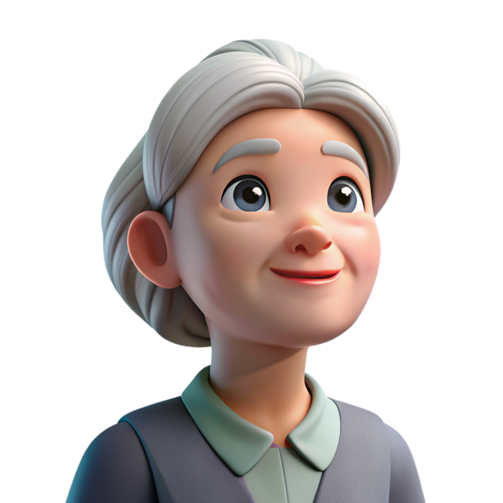 wonderful classic Hopeful elderly woman looking up authentic png