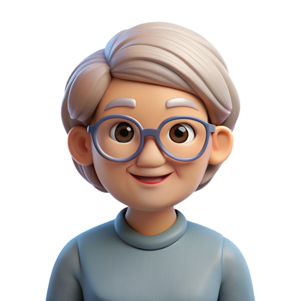 extraordinary classic Wise elderly woman wearing glasses high quality png