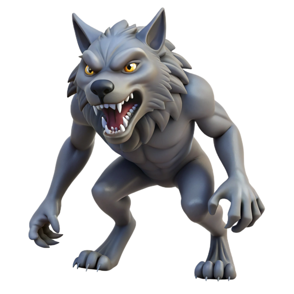 magnificent rustic A snarling werewolf, mid-transformation genuine png