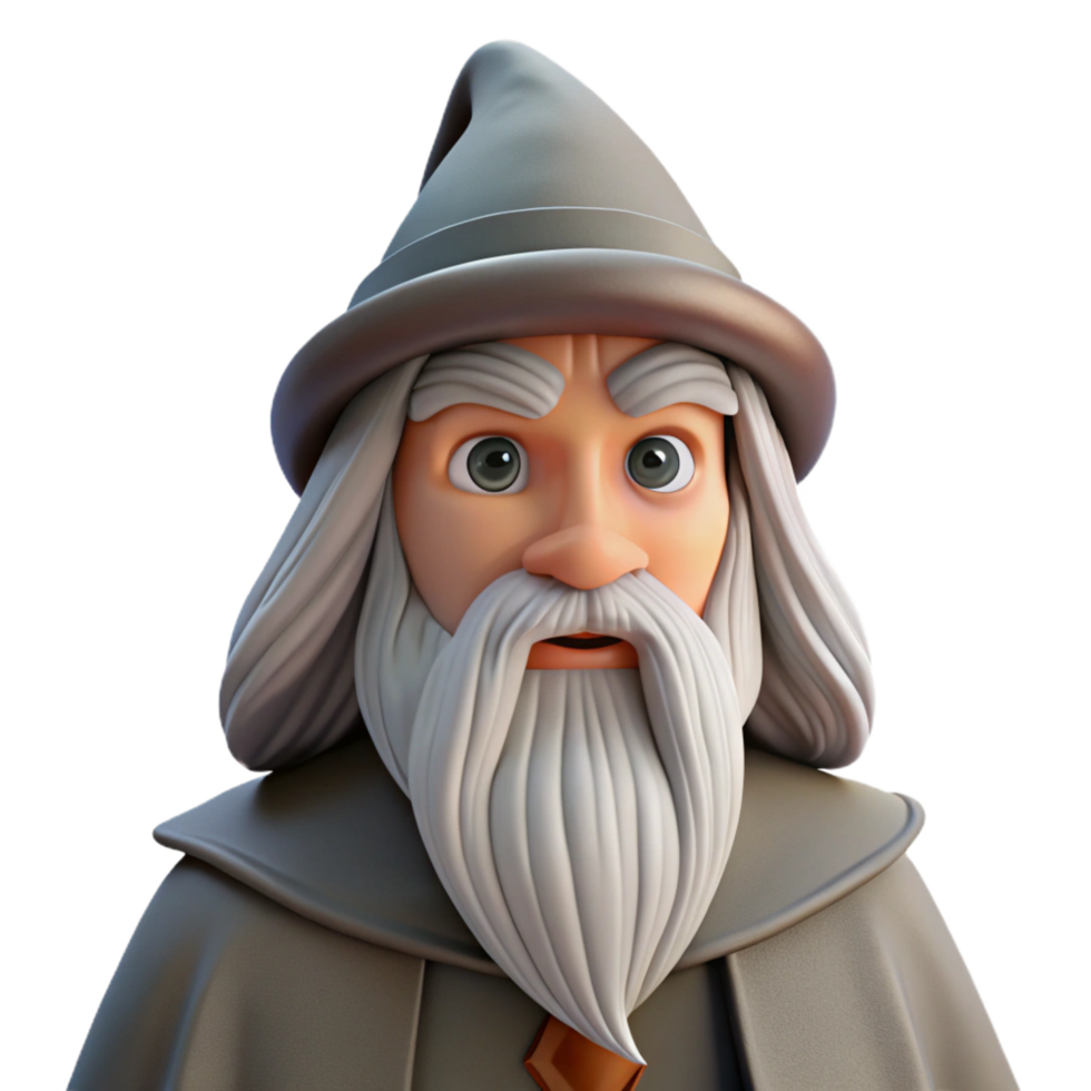 serene classic A wise old wizard, with a long white beard exclusive png