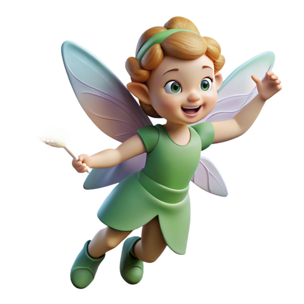 extraordinary minimalist A playful pixie, sprinkling fairy dust authentic png