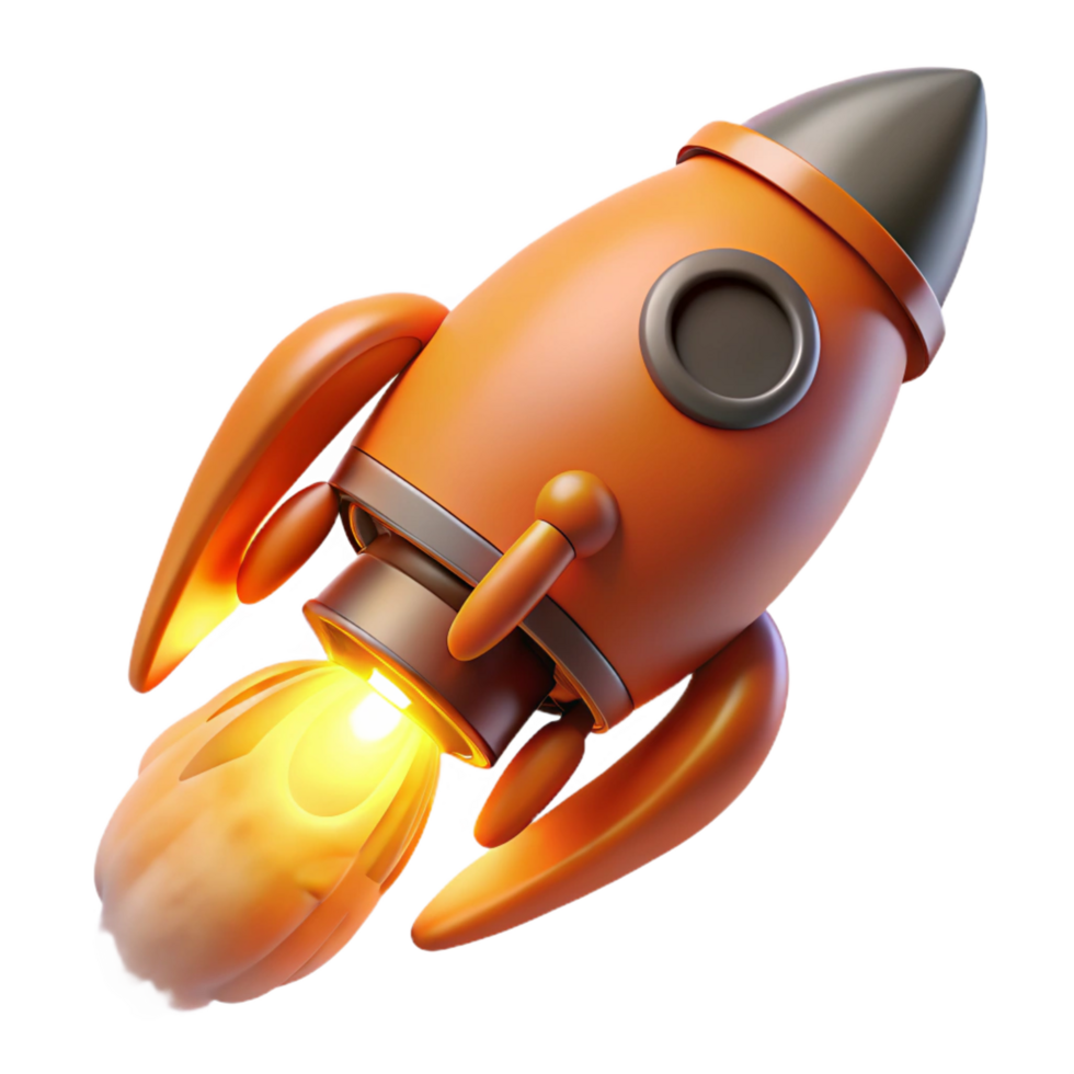 impressive creative Spaceship thruster, glowing orange, exhaust fumes depicted as trails exclusive png