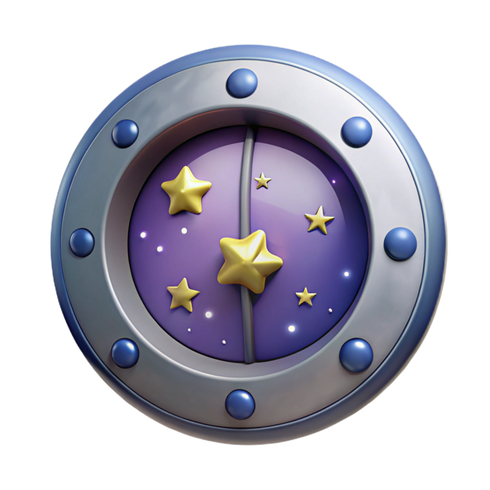 dramatic modern Spaceship window, circular, view of stars implied through transparency high resolution png