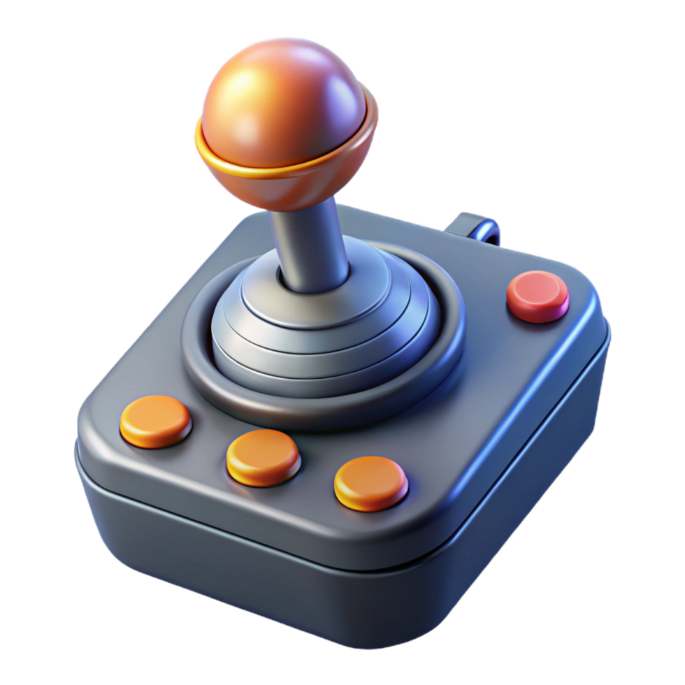 elegant rustic Spaceship control stick, ergonomic design, buttons and triggers high quality png
