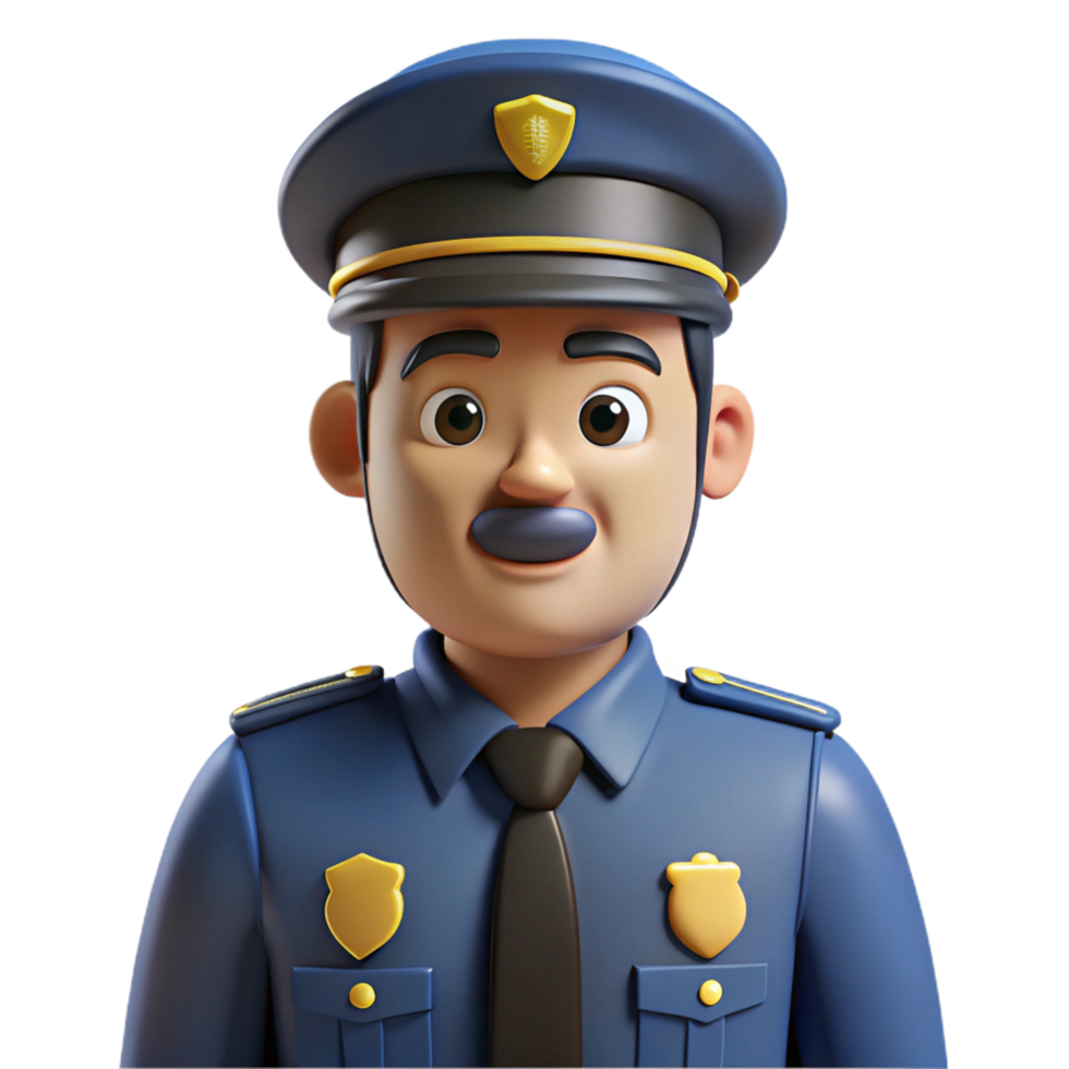 serene traditional Serious police officer in uniform authentic png