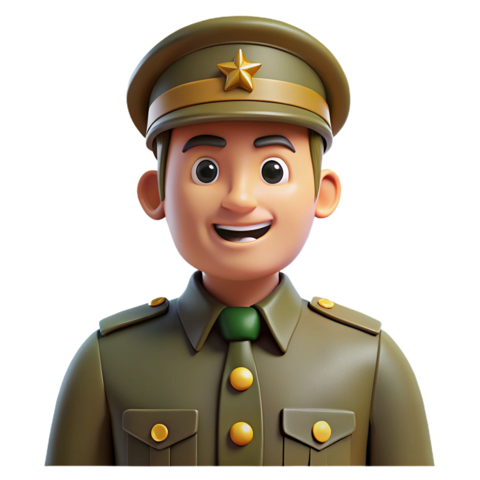 elegant traditional Proud military soldier in uniform 4K png