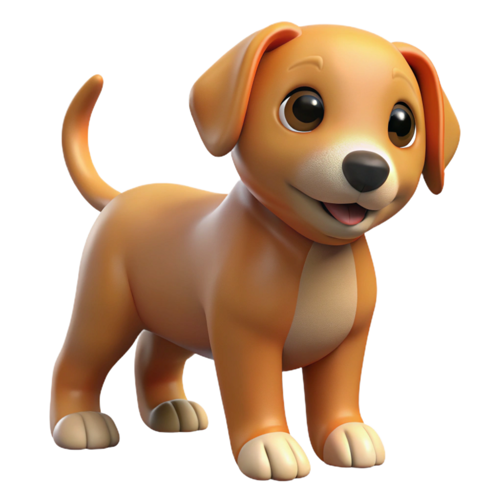 beautiful vintage Cute puppy with wagging tail 4K png