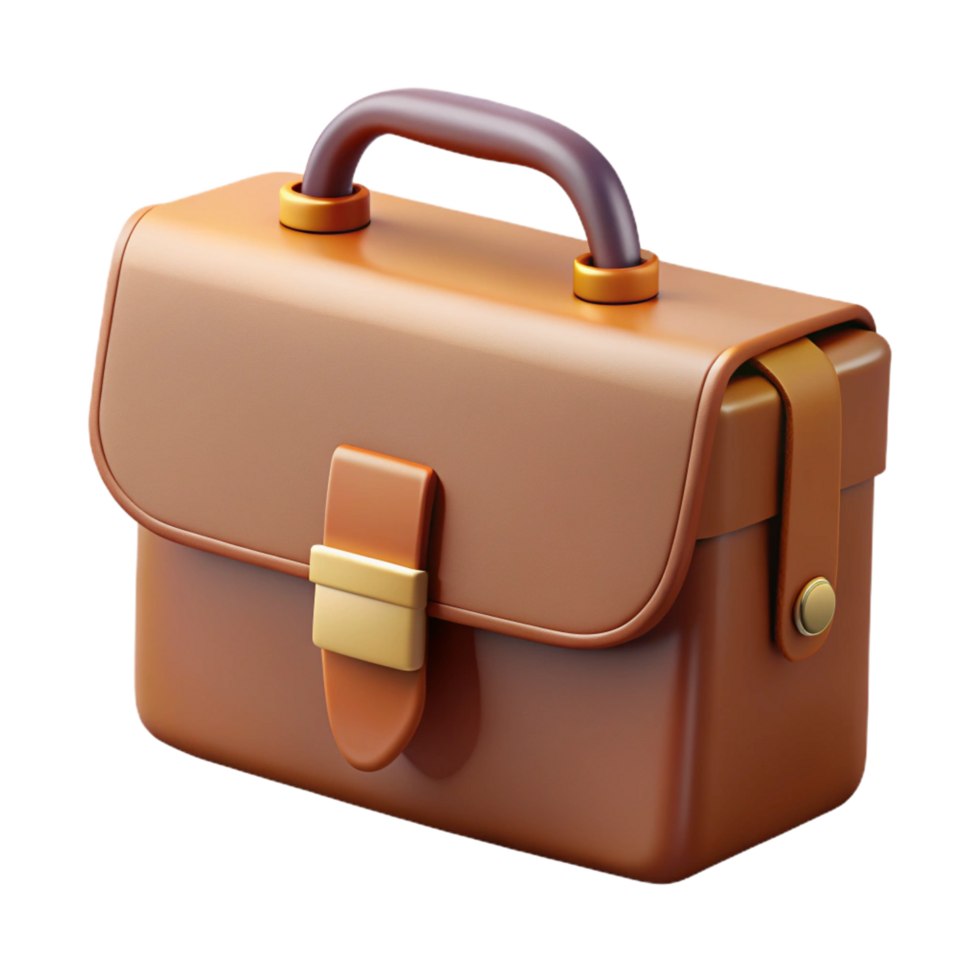 beautiful abstract Leather briefcase with handle 4K png