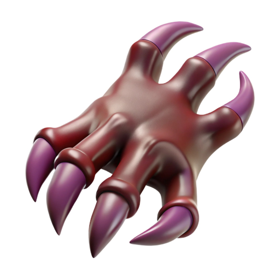 elegant rustic A realistic rendering of a demon's hand, clawed, detailed png