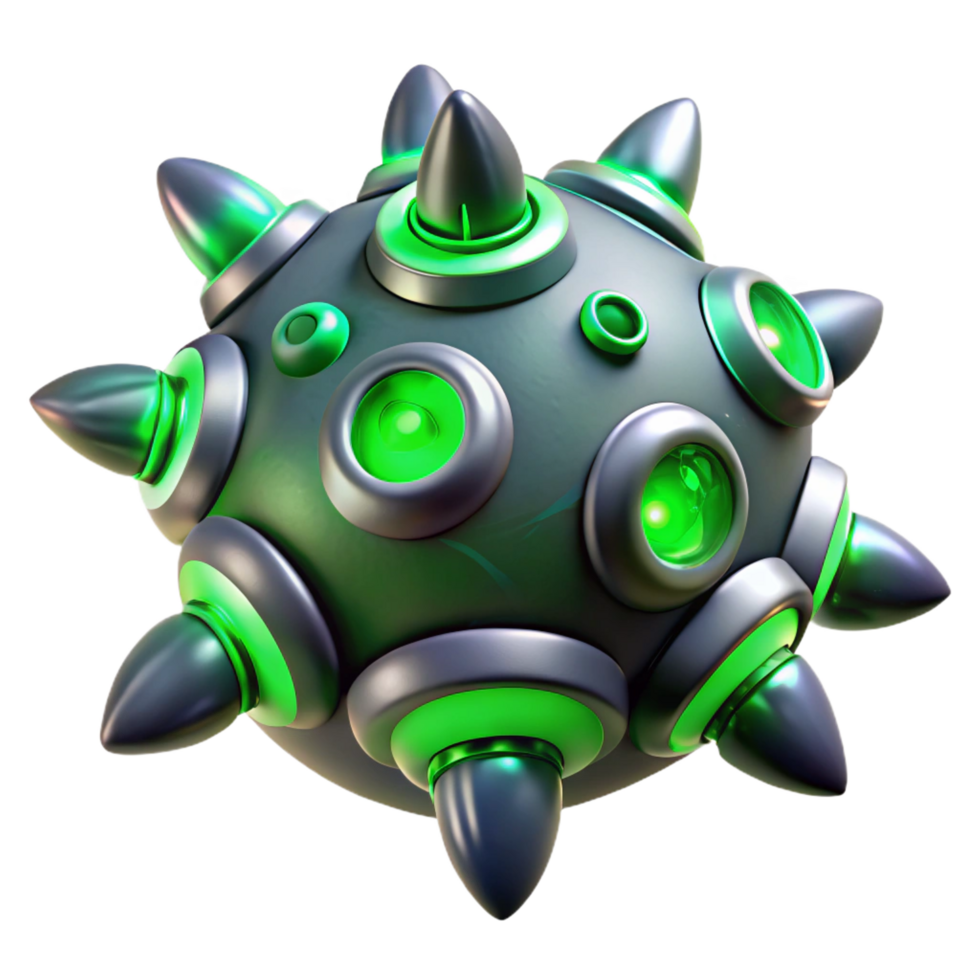 extraordinary vintage Advanced alien weapon with bioluminescent green details and strange, organic shapes high resolution png