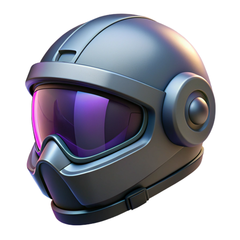 extraordinary abstract Cyberpunk motorcycle helmet with integrated visor and communication system detailed png