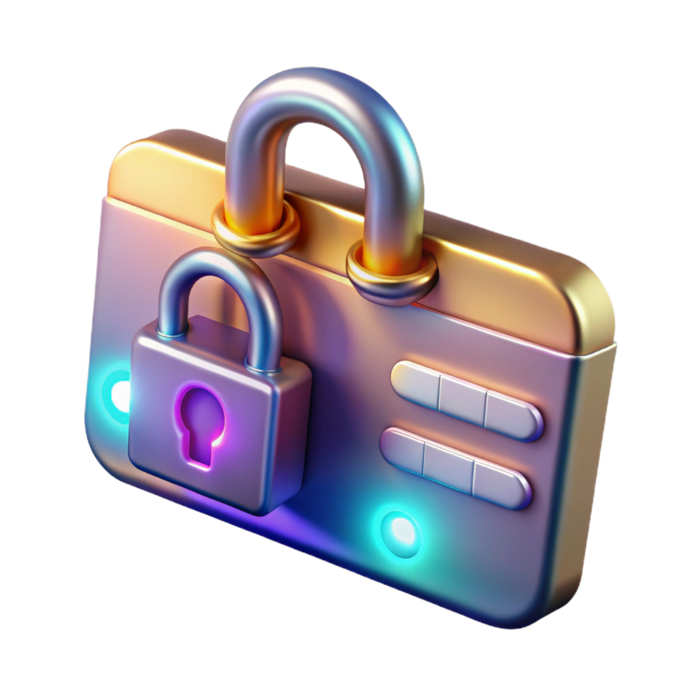 serene artistic Sci-fi keycard with holographic security code and metallic finish premium png