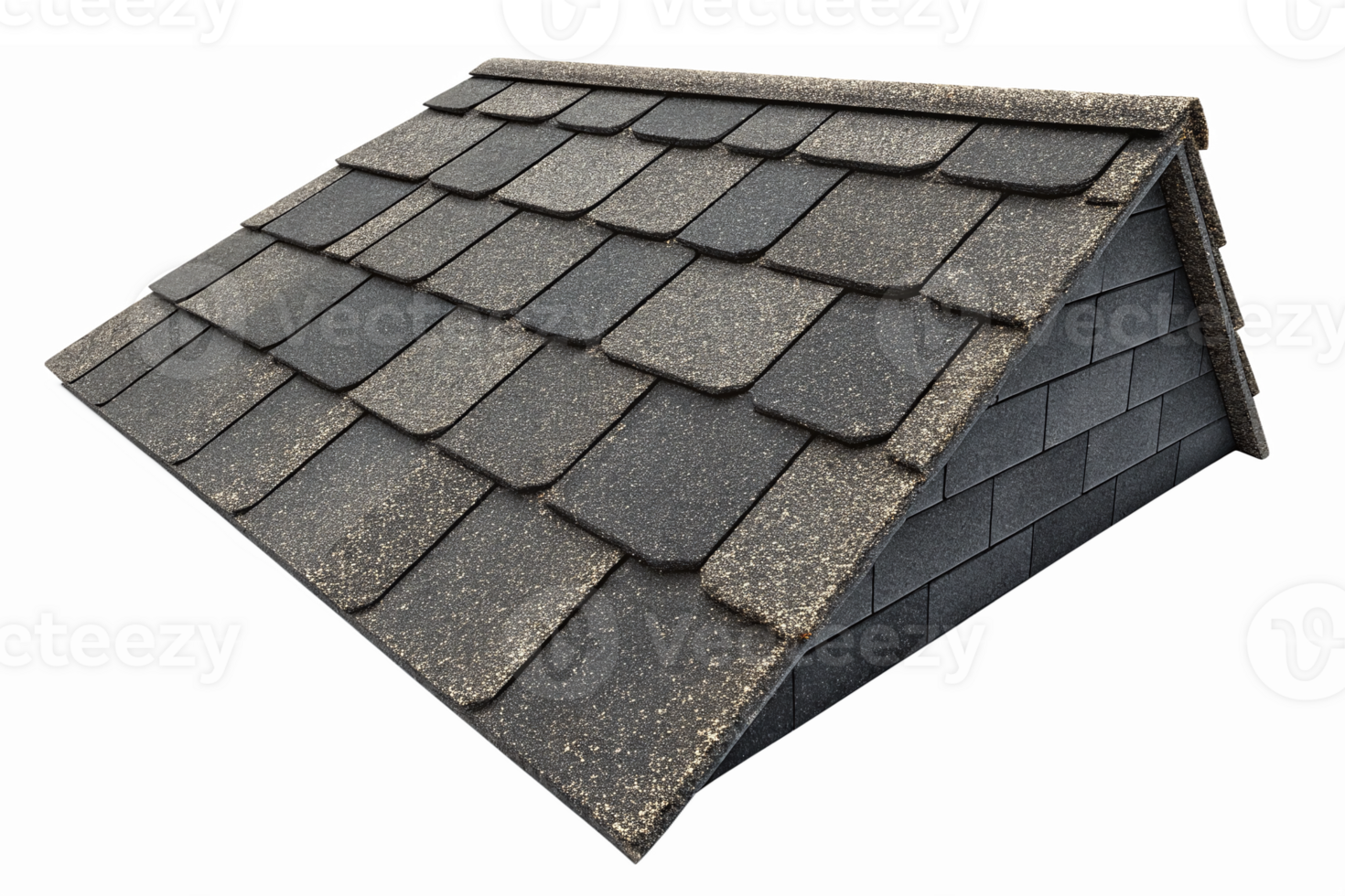 Realistic Black Roof with Shingles for Architectural Design and Construction Projects png