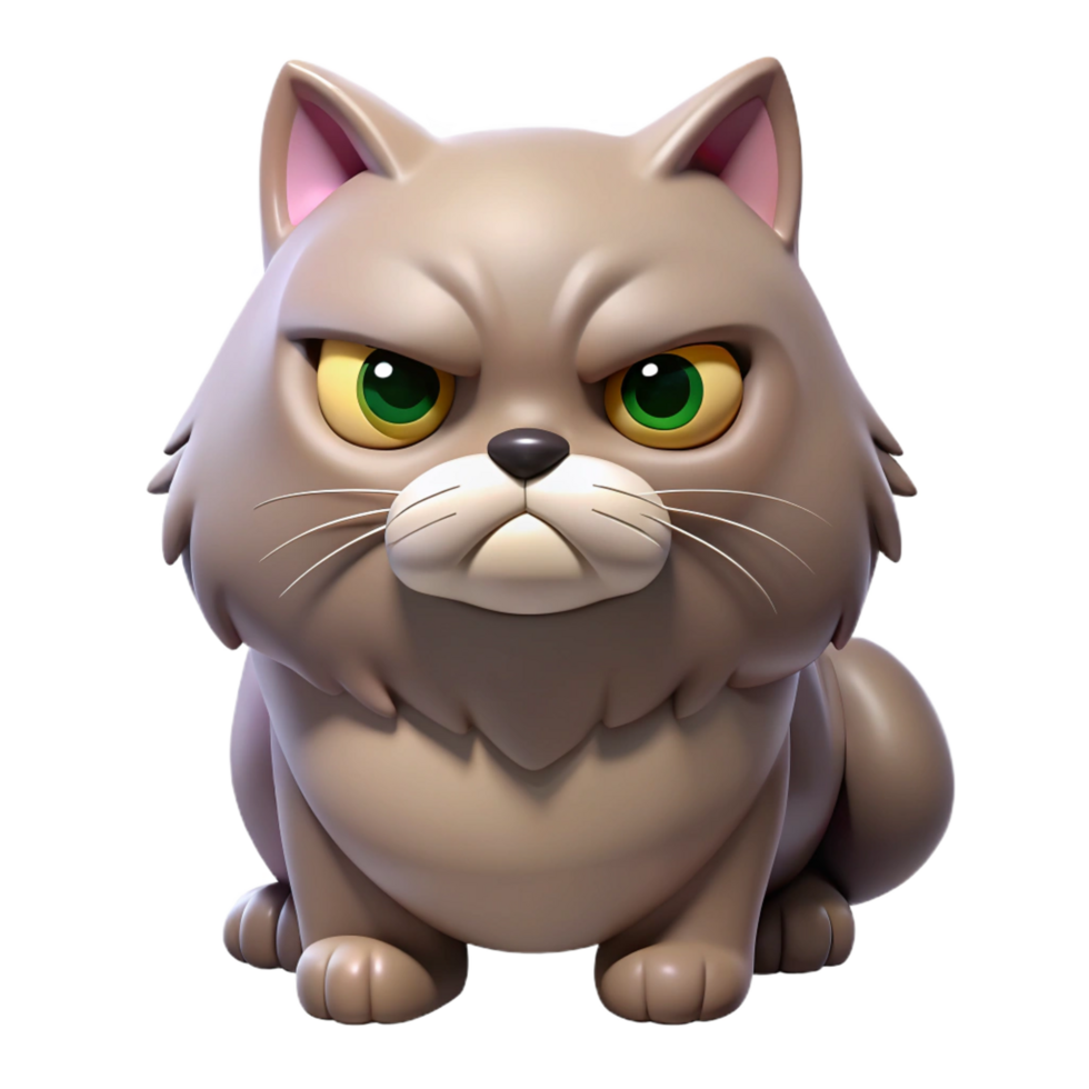 elegant modern A grumpy Persian cat with flat face original png