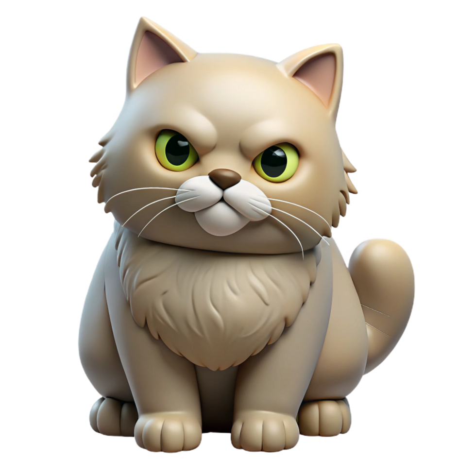 elegant classic A grumpy Persian cat with flat face authentic png