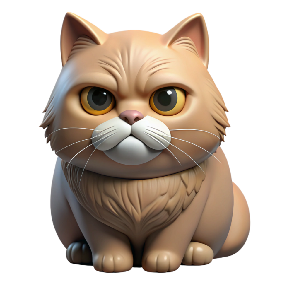 magnificent minimalist A grumpy Persian cat with flat face authentic png