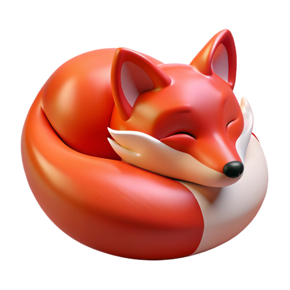 beautiful minimalist A resting red fox curled up authentic png