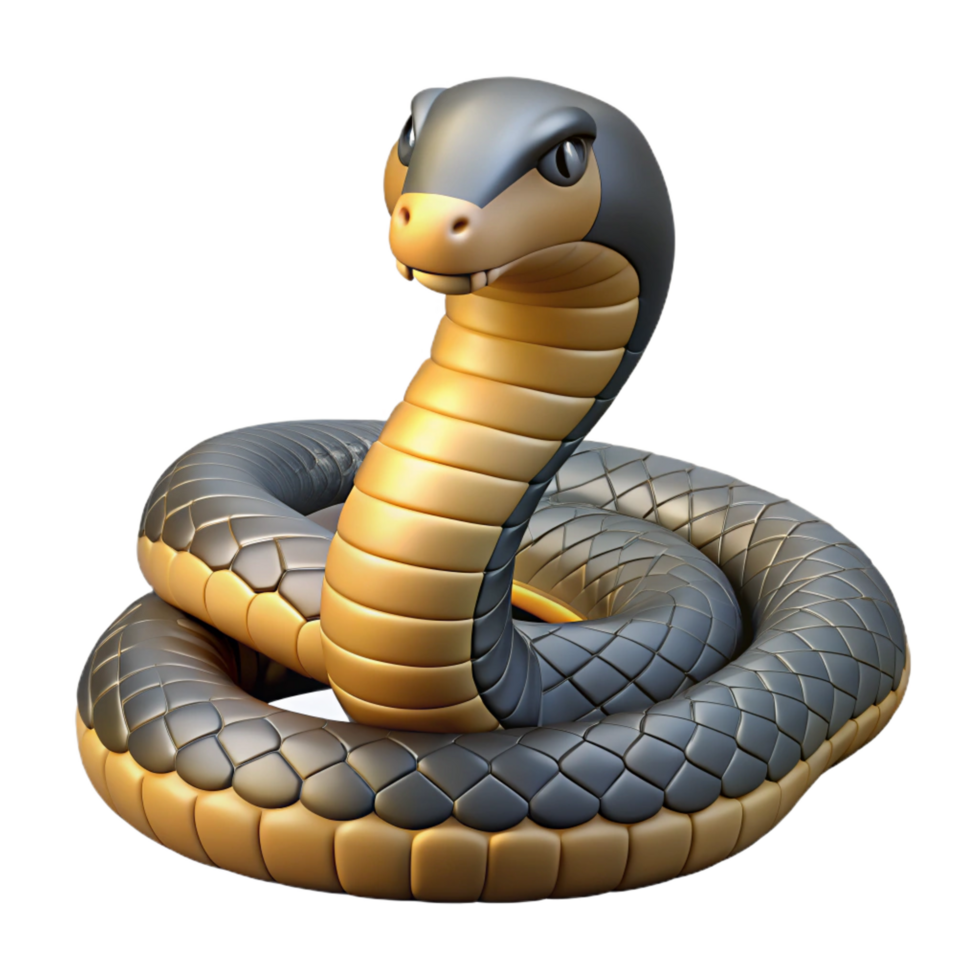 serene creative A coiled King Cobra snake professional png