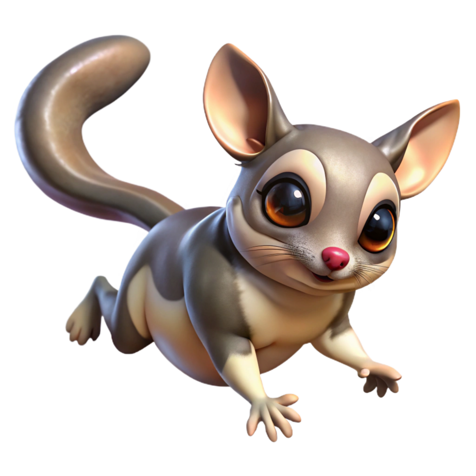 vibrant minimalist A sugar glider gliding original png