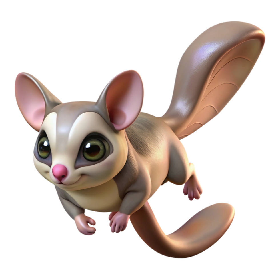 serene minimalist A sugar glider gliding exclusive png