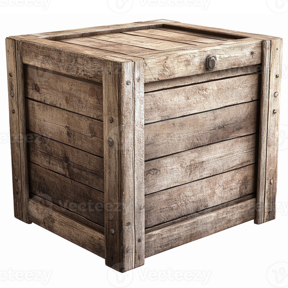 Rustic Wooden Crate Container Perfect for Storage and Decoration in Vintage Style png